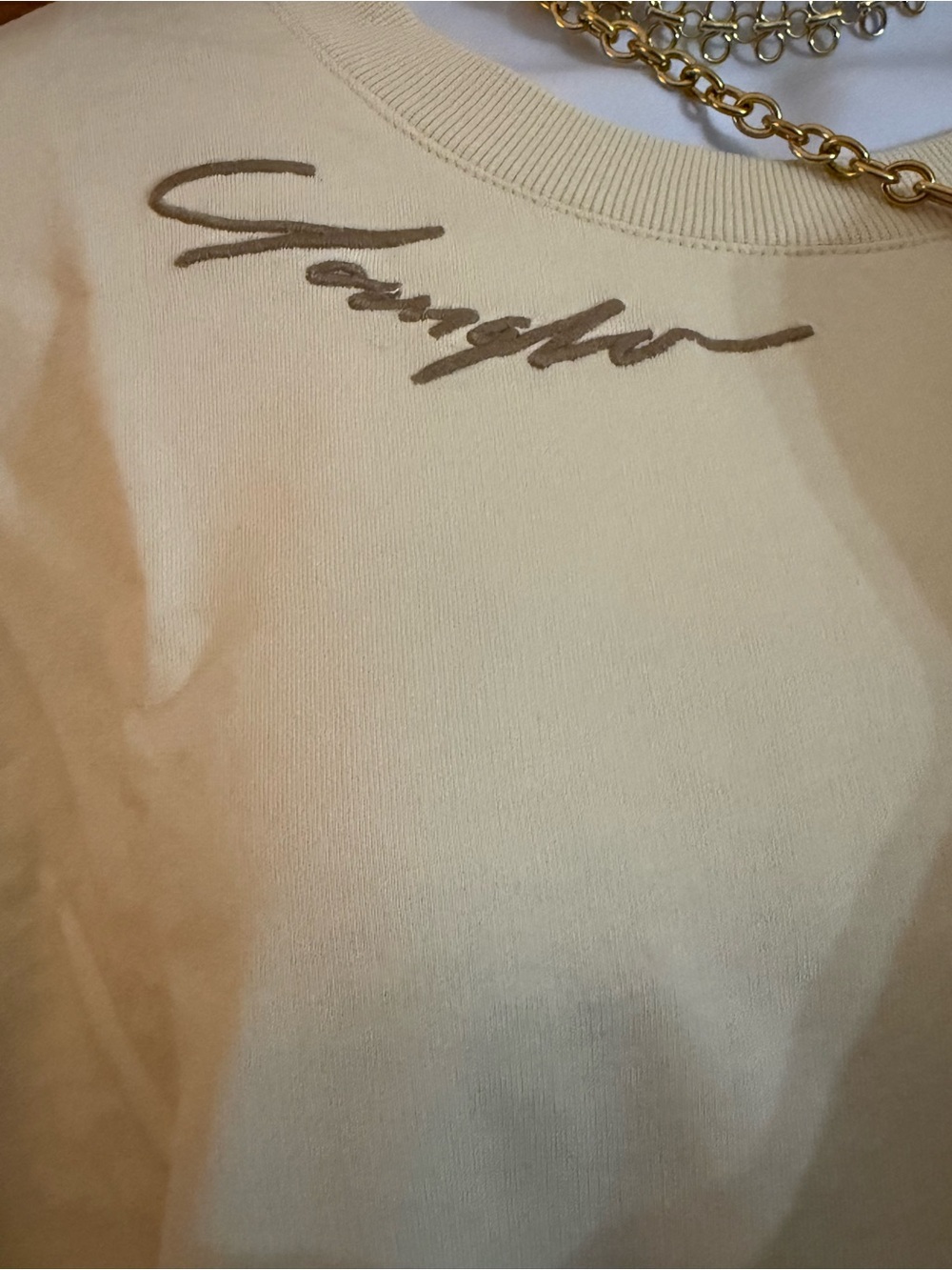 YoungLA Oversized Cream Crewneck Sweatshirt Size Large NWT - Picture 4 of 6